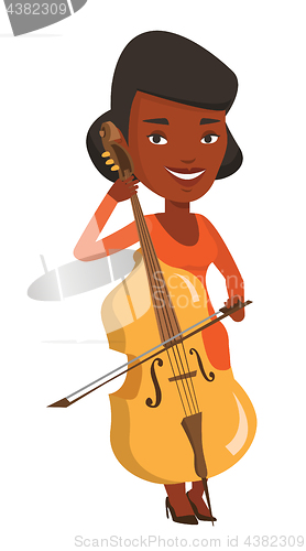 Image of Woman playing cello vector illustration.