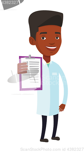 Image of Doctor with clipboard vector illustration.