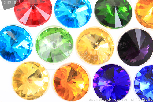 Image of color glass diamonds
