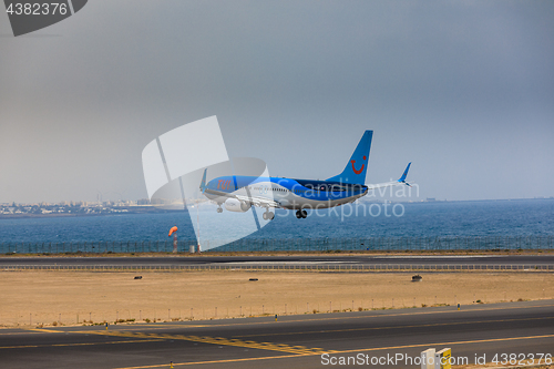 Image of ARECIFE, SPAIN - APRIL, 16 2017: Boeing 737-800 of TUI with the 