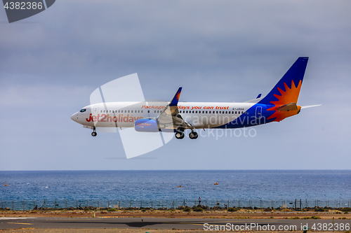 Image of ARECIFE, SPAIN - APRIL, 15 2017: Boeing 737-800 of Jet2holidays 