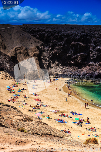 Image of A beautiful lagoon on the Papagayo beaches on Lanzarote