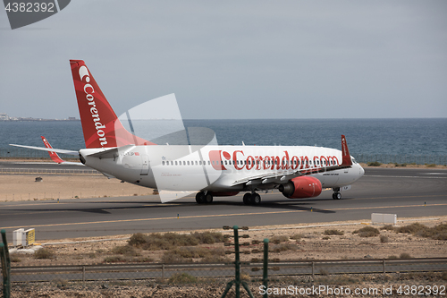 Image of ARECIFE, SPAIN - APRIL, 15 2017: Boeing 737 - 800 of Corendon.co