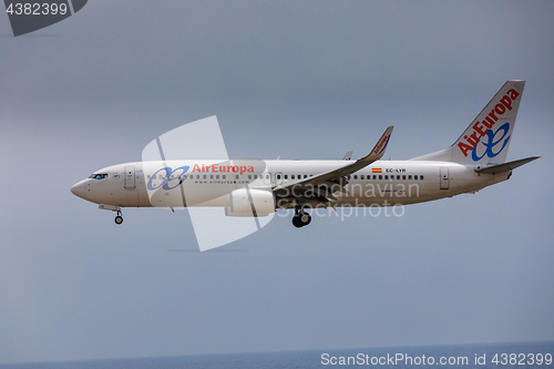 Image of ARECIFE, SPAIN - APRIL, 16 2017: Boeing 737-800 of  with the reg