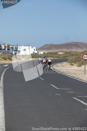 Image of It is a nice landscape for cyclists in Lanzarote.