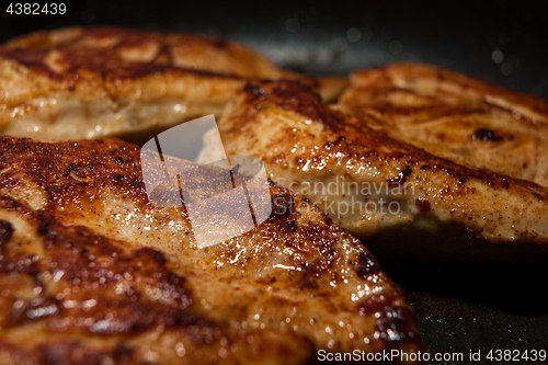 Image of Delicious pieces with new fried chicken fillets