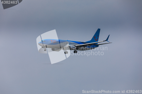 Image of ARECIFE, SPAIN - APRIL, 16 2017: Boeing 737-800 of TUI with the 