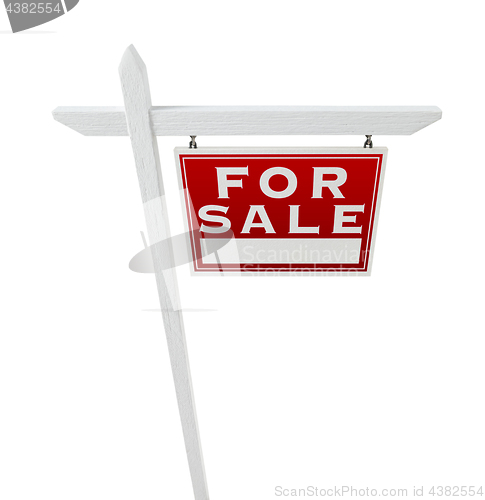 Image of Right Facing For Sale Real Estate Sign Isolated on a White Backg