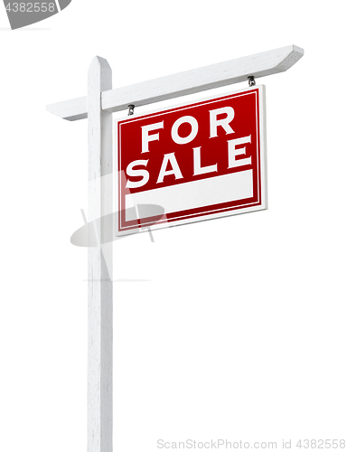 Image of Right Facing For Sale Real Estate Sign Isolated on a White Backg