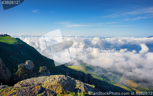 Image of Clouds over the mountains