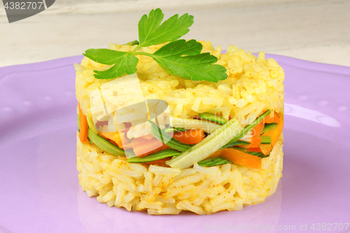 Image of Saffron rice with crunchy vegetables