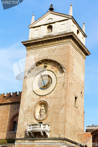 Image of Clock tower of Palace of Reason in Mantua, Italy