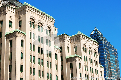 Image of Old and new buildings in Montreal downtown