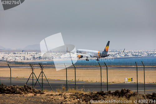 Image of ARECIFE, SPAIN - APRIL, 16 2017: Boeing 757-300 of Condor with t