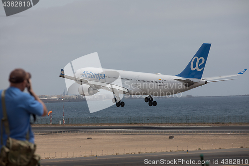 Image of ARECIFE, SPAIN - APRIL, 15 2017: AirBus A330-200 of AirEuropa la