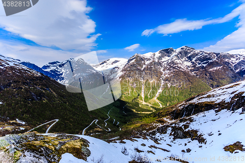 Image of A winding and narrow road providing access to the mountain in St