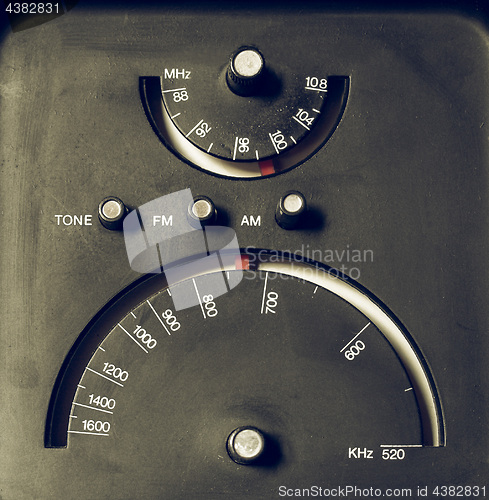 Image of Vintage looking Old AM - FM radio tuner