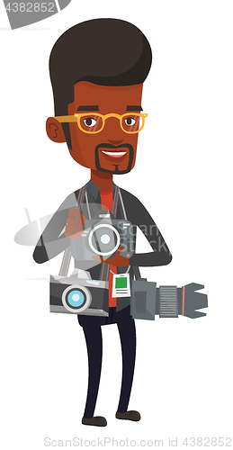 Image of Photographer taking photo vector illustration.