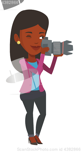 Image of Photographer taking photo vector illustration.