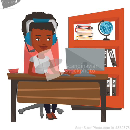 Image of African-american woman playing computer game.