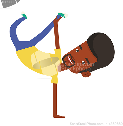 Image of Young man breakdancing vector illustration.