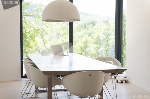 Image of laptop on a kitchen table