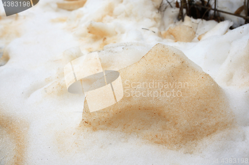 Image of Red snow after sand from Sahara 