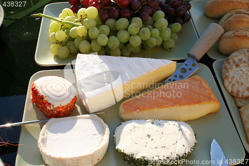 Image of Cheese and grapes