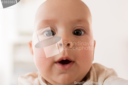 Image of close up of happy little baby boy face