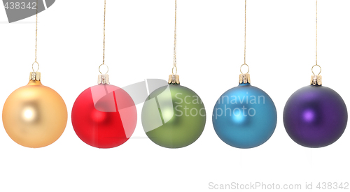 Image of five christmas balls
