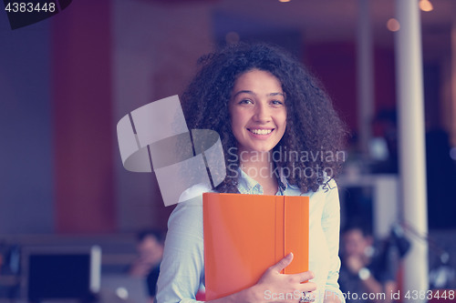 Image of young  business woman at office