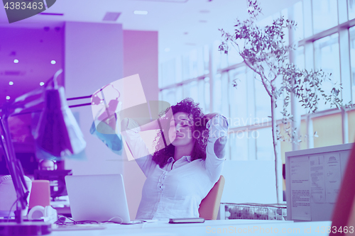 Image of young  business woman at office