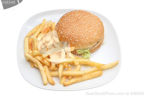 Image of Hamburger and fries