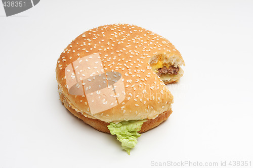 Image of cheeseburger on white