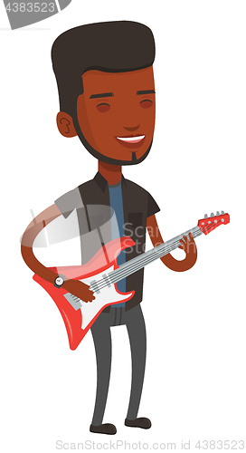 Image of Man playing electric guitar vector illustration.