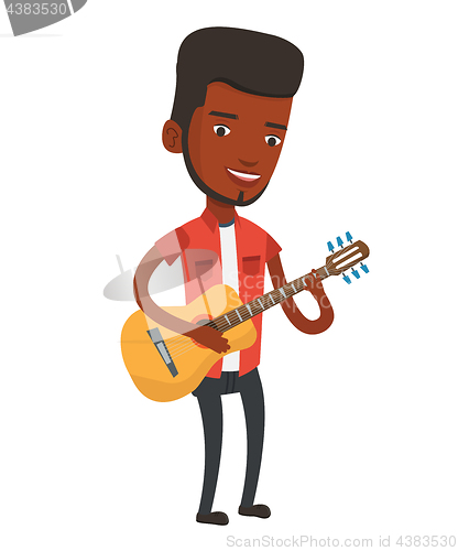 Image of Man playing acoustic guitar vector illustration.