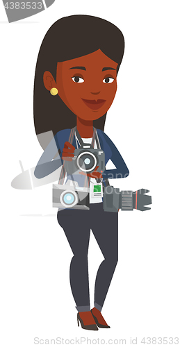 Image of Photographer taking photo vector illustration.