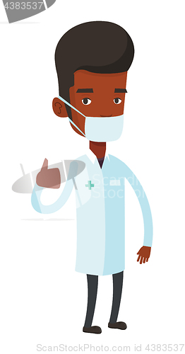 Image of Doctor giving thumbs up vector illustration.