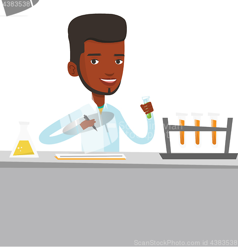 Image of Laboratory assistant working vector illustration.