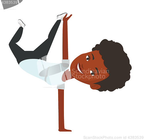 Image of Young woman breakdancing vector illustration.