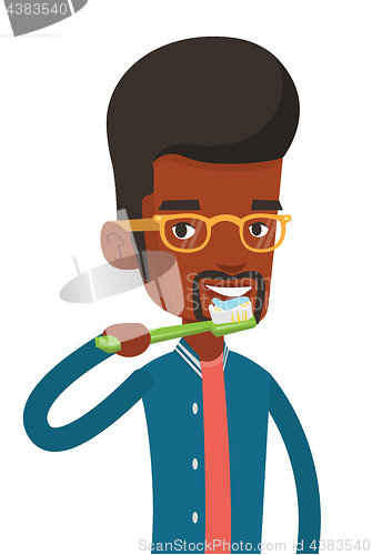 Image of Man brushing his teeth vector illustration.