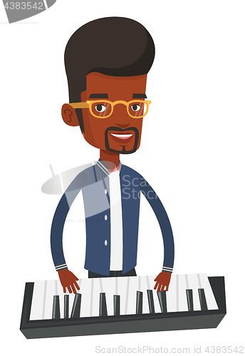 Image of Man playing piano vector illustration.