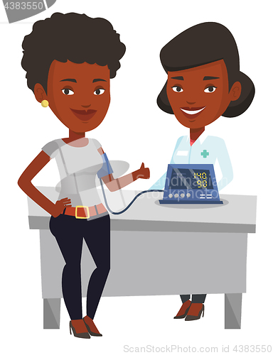 Image of Blood pressure measurement vector illustration.