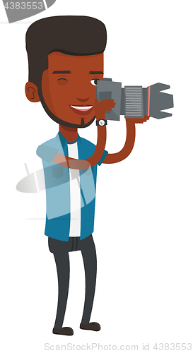 Image of Photographer taking photo vector illustration.