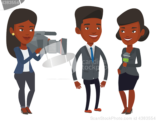 Image of TV interview vector illustration.