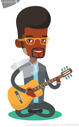 Image of Man playing acoustic guitar vector illustration.