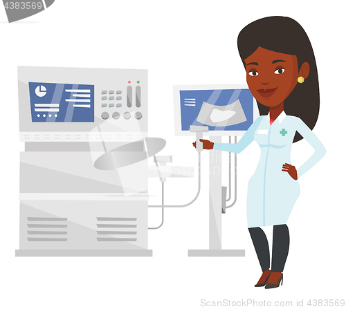 Image of Female ultrasound doctor vector illustration.