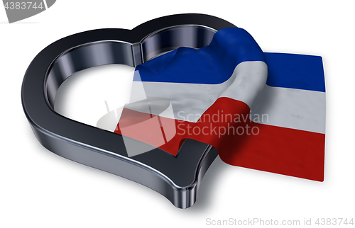 Image of schleswig-holstein flag and heart symbol - 3d rendering