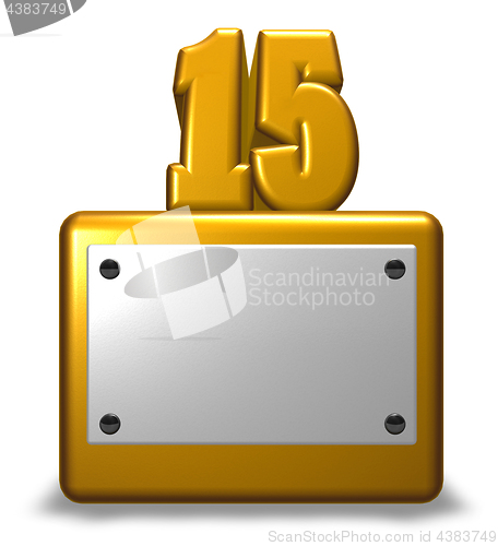 Image of golden number fifteen