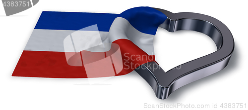 Image of schleswig-holstein flag and heart symbol - 3d rendering